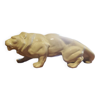 Ceramic lion statuette