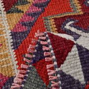 3x10 Vintage Burgundy Kilim Runner Rug 95x302Cm