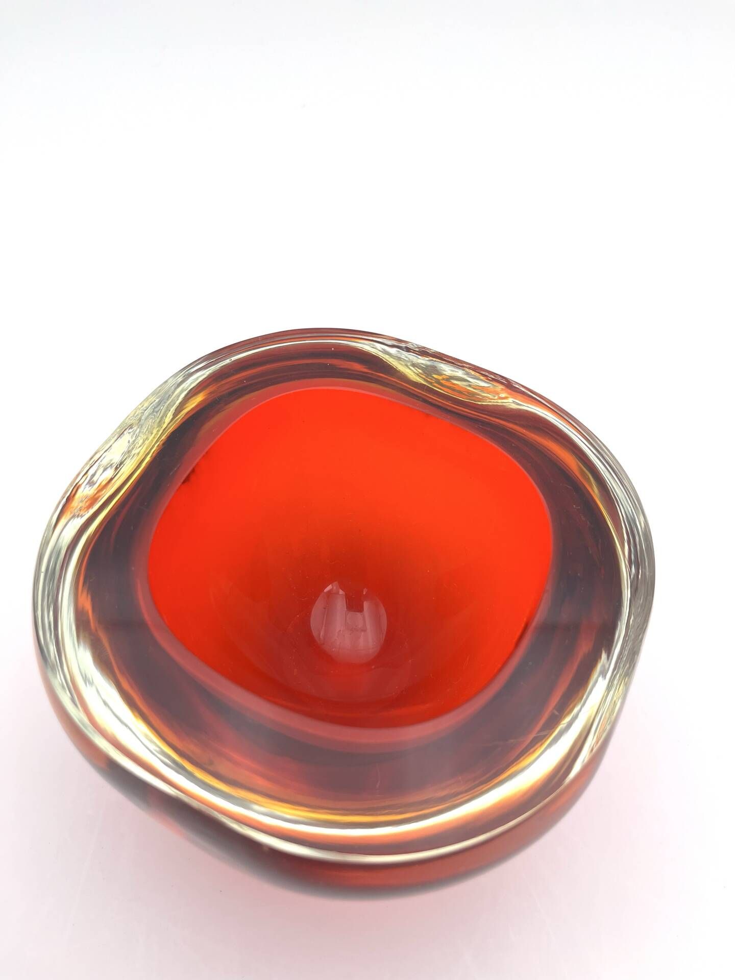 Sommerso Flavio Poli Ashtray Bowl 1.2kg Murano 1960