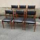6 scandinavian black and beech chairs