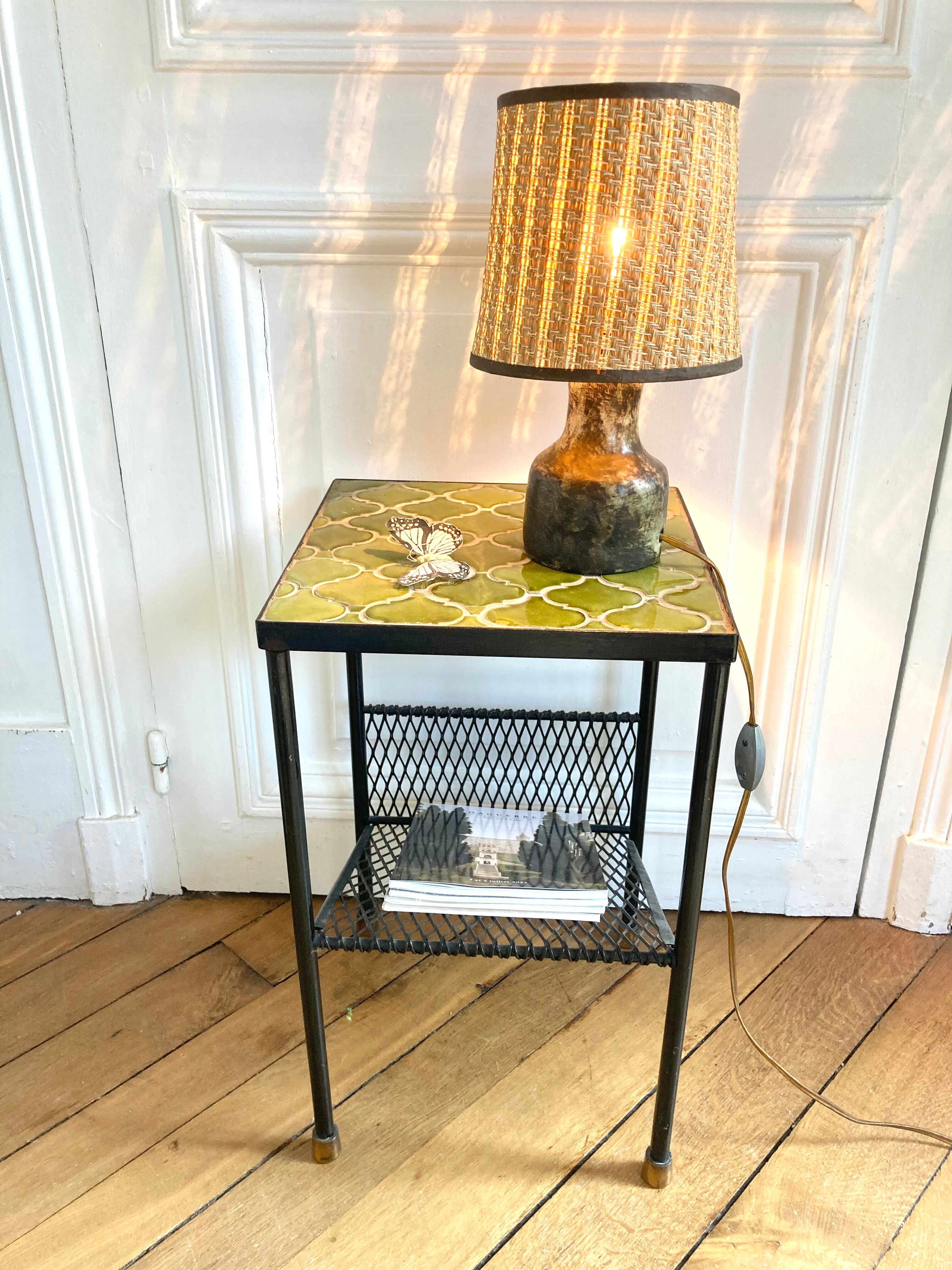 Earth lamp and braided lampshade 70s/70s