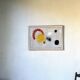 Tableau abstrait sur toile de lin dans le goût de Joan Miro
