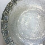 Coupe creuse cannelée en cristal soufflée bullée Daum Nancy France