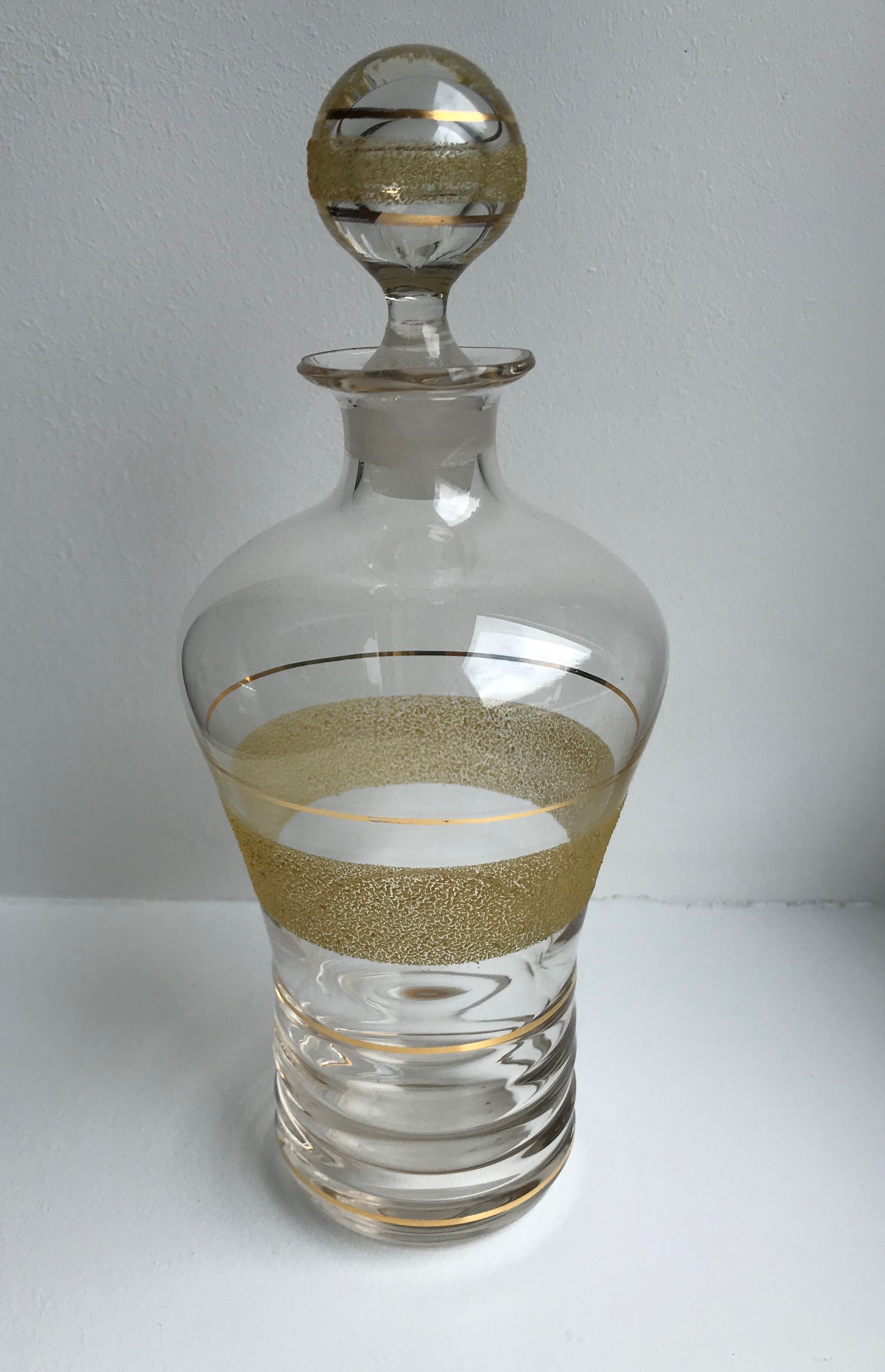 Service à liqueur granité jaune et doré années 50-60