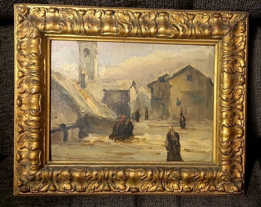 Old painting French school 19th century