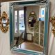Old mirror silver and blue 79x60cm