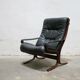 Siesta Scandinavian armchair in black leather by Ingmar Relling for Westnofa editions