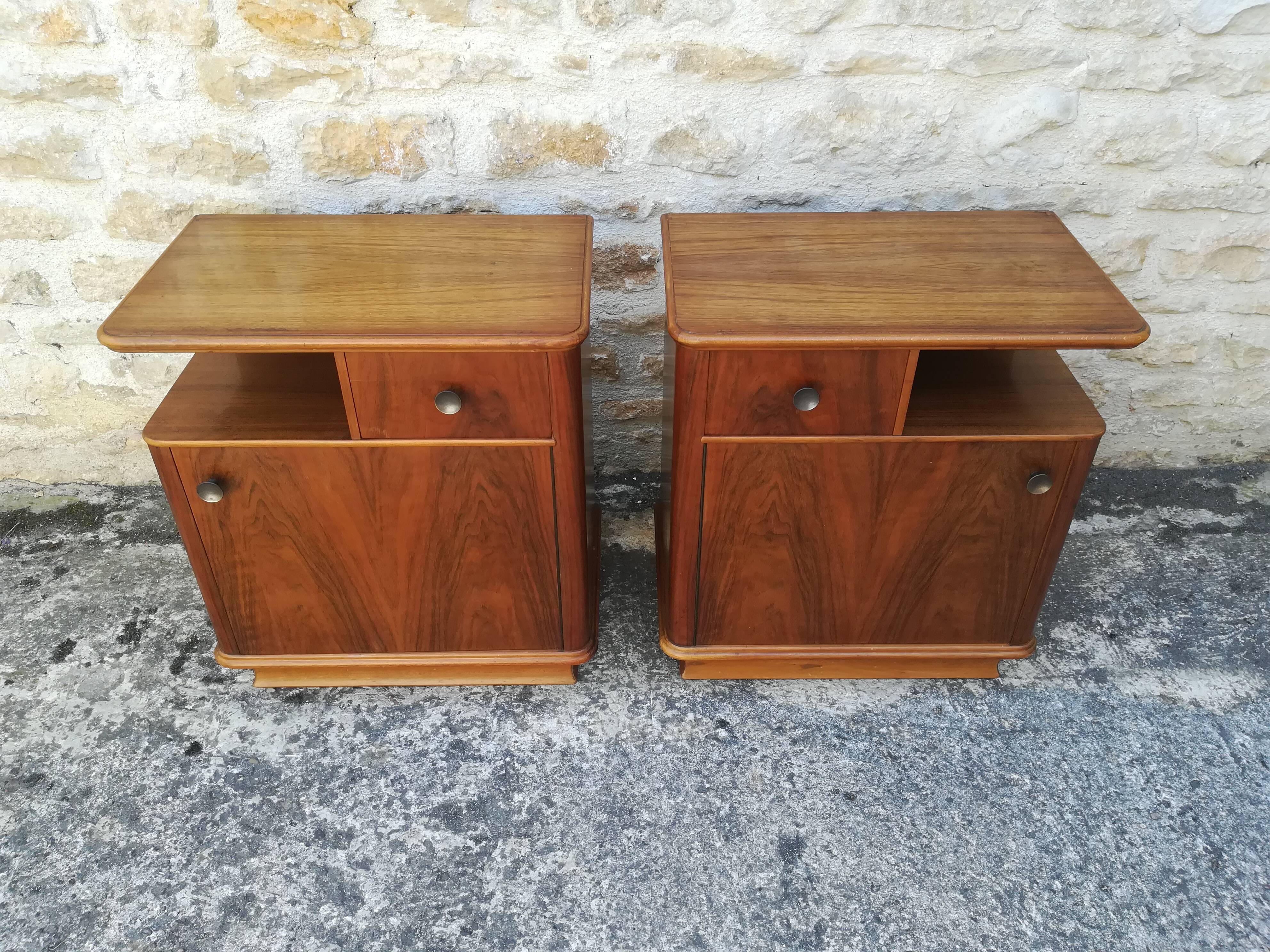 Walnut bedside tables