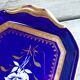 Blue and gold cake dish