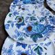 6 flat plates by Mason's in polychrome ironstone, "Belvedere" service - early 20th century