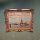 E. Van Laars Boats On  a Lake, mid 20th Century