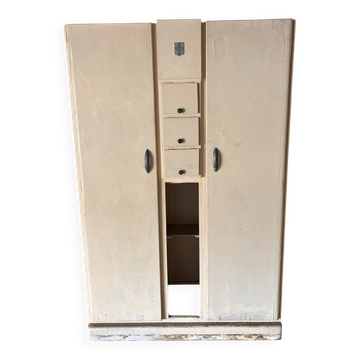 Vintage compartmentalised wardrobe