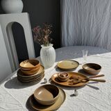 Set of 6 stoneware plates Village France D24