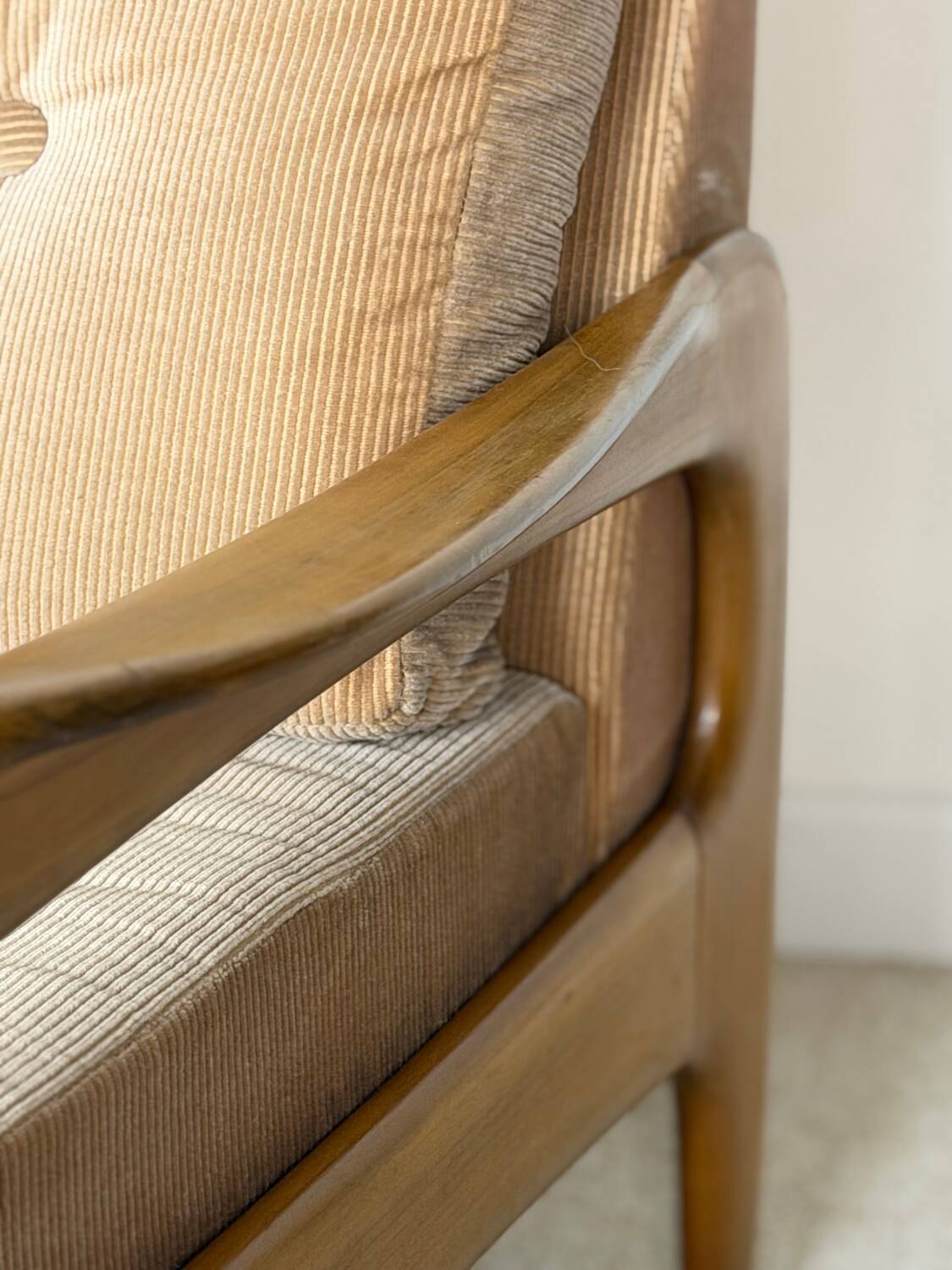 Vintage D-Bed sofa – 1980s – Beige corduroy