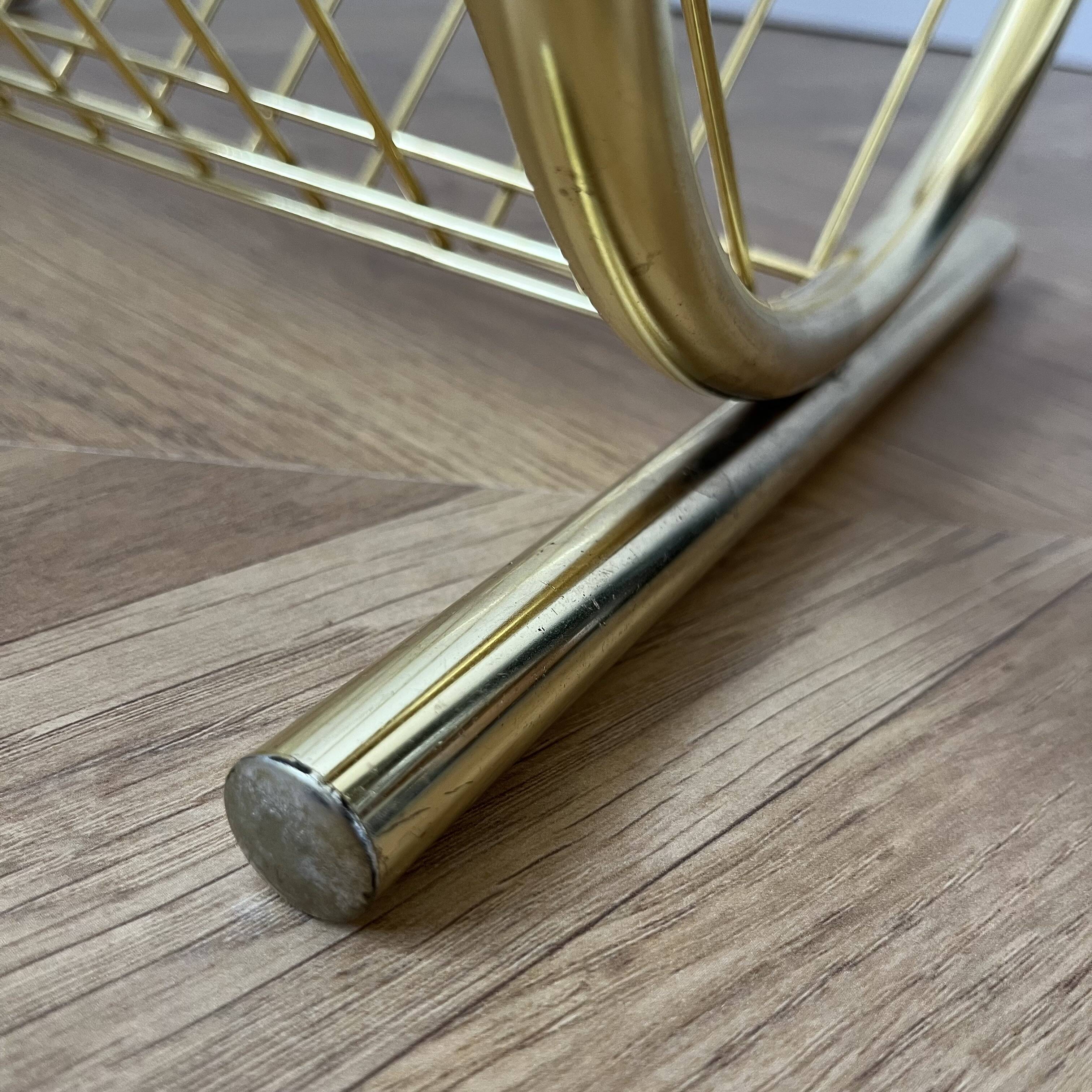 Porte-revues moderne doré du milieu du siècle, années 70