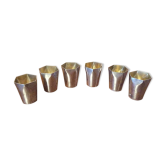 6 silver glasses for liqueur