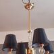 Vintage chandelier year 50 in brass and molded glass