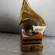 Gramophone record player with Limoges horn