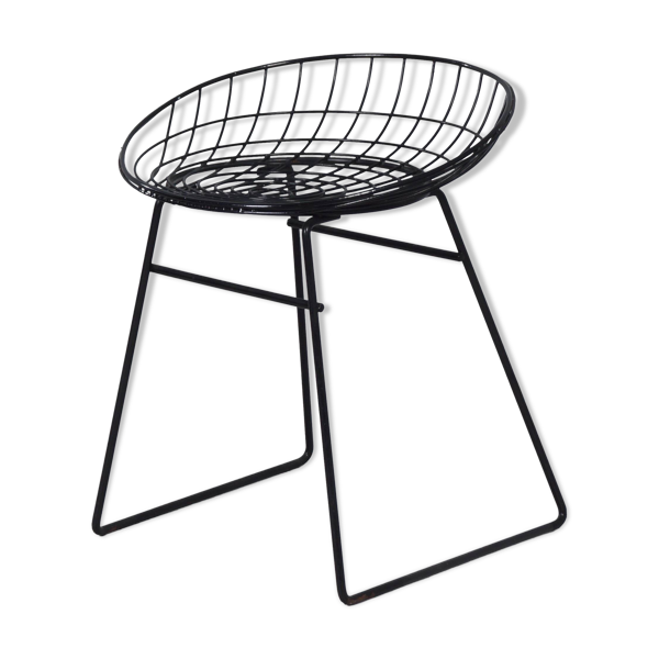 Tabouret en fil noir Pastoe KM05 – Braakman & Dekker