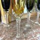 Series of 8 champagne flutes in Murano blown glass