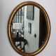 Oval mirror with gilded wood, Napoleon III medallion.