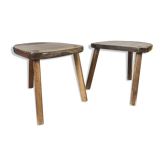 Paire de tabourets tripodes