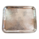 Silver-plated metal tray by Christofle – Floral decoration and monogram