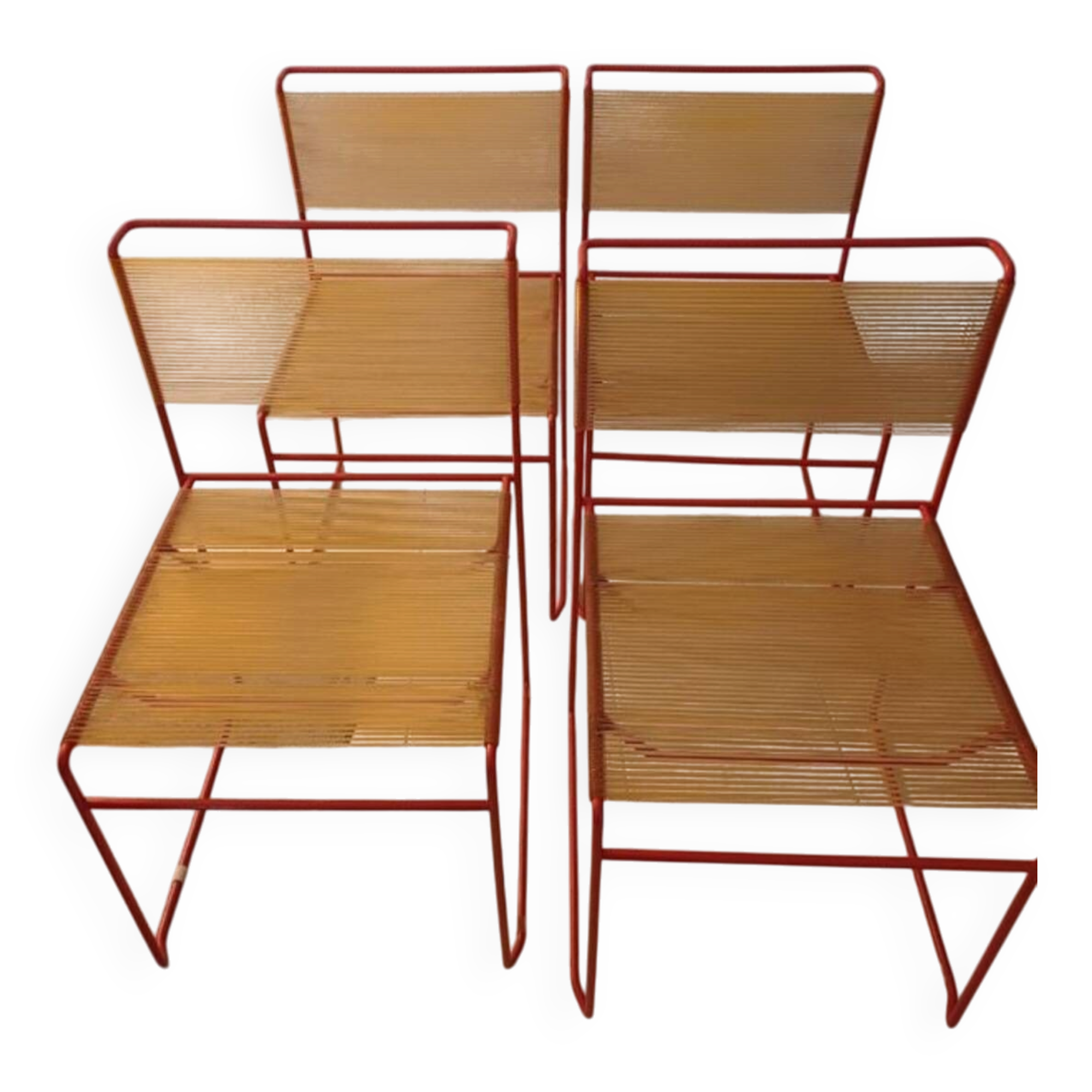 4 Flyline spaghetti chairs by Giandomenico Bennotti 1970
