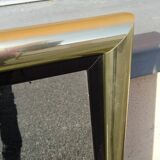 Brass and plexiglass mirror, 80s design