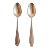 Lot 2 small silver spoons punched