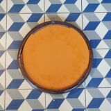 Vintage round wicker mirror