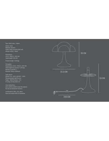 Sand-colored table lamp, ceramic, contemporary work.