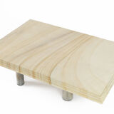 Table basse brutaliste de Pia Manu Belgique années 1970