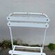 Pair of 80s folding garden chairs in white metal