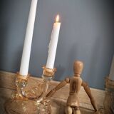 DuO pink glass candle holders