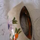 Ceramic vase with handle from the 70s, signed Tess, sunflower decor