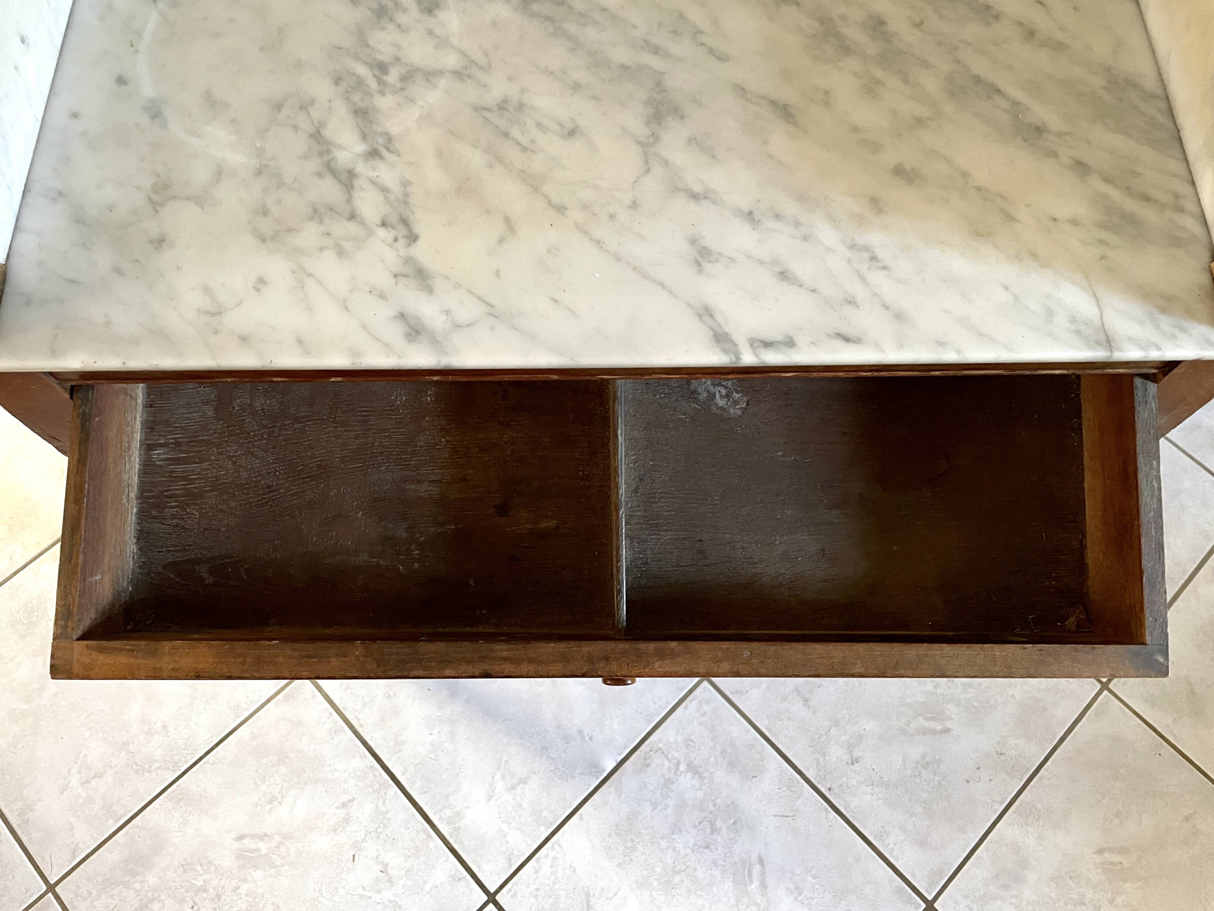 White marble vanity unit