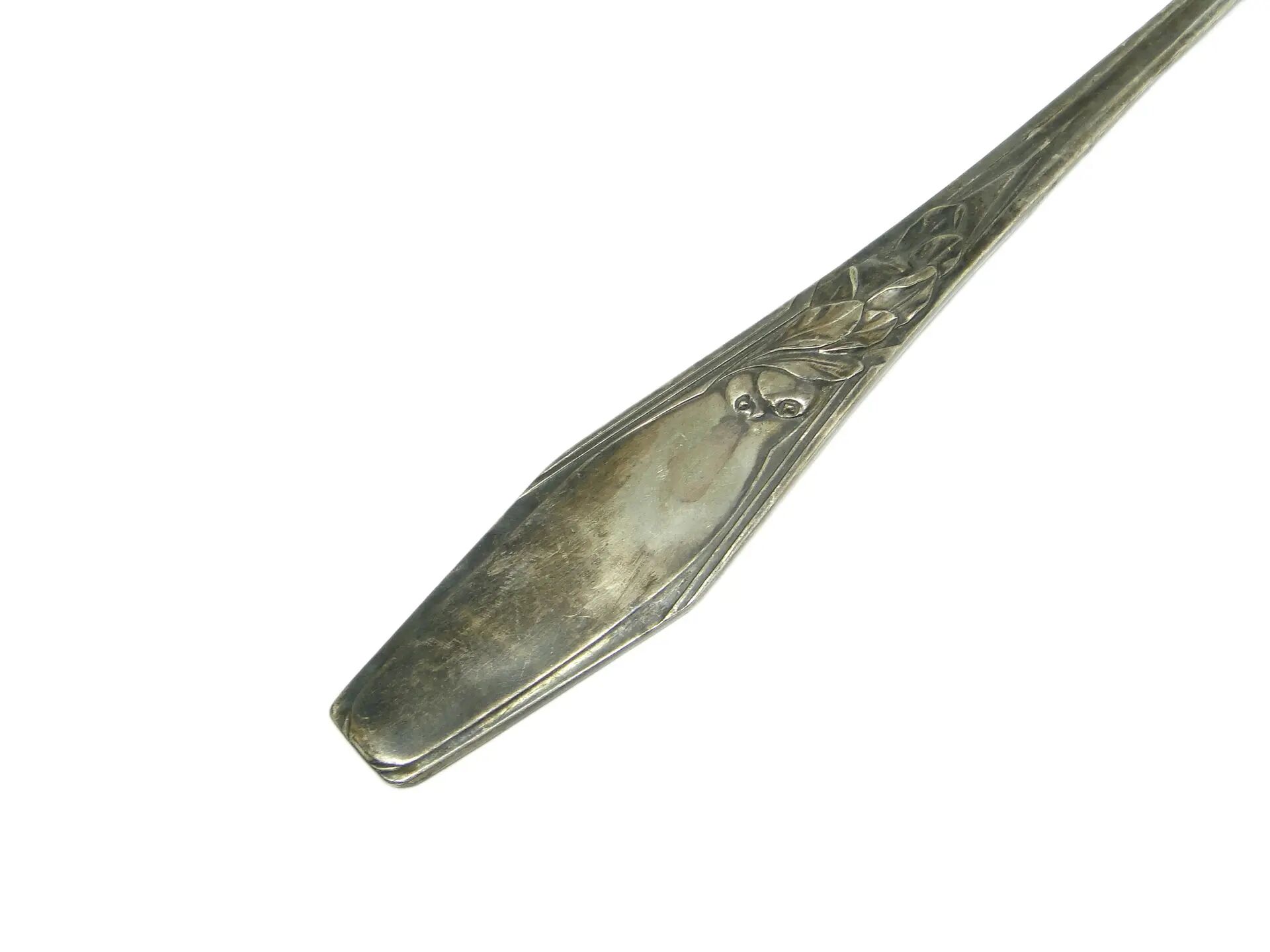 Borówka ladle, Art Nouveau / Art Deco, silver-plated brass, Norblin, Poland, 1920s.