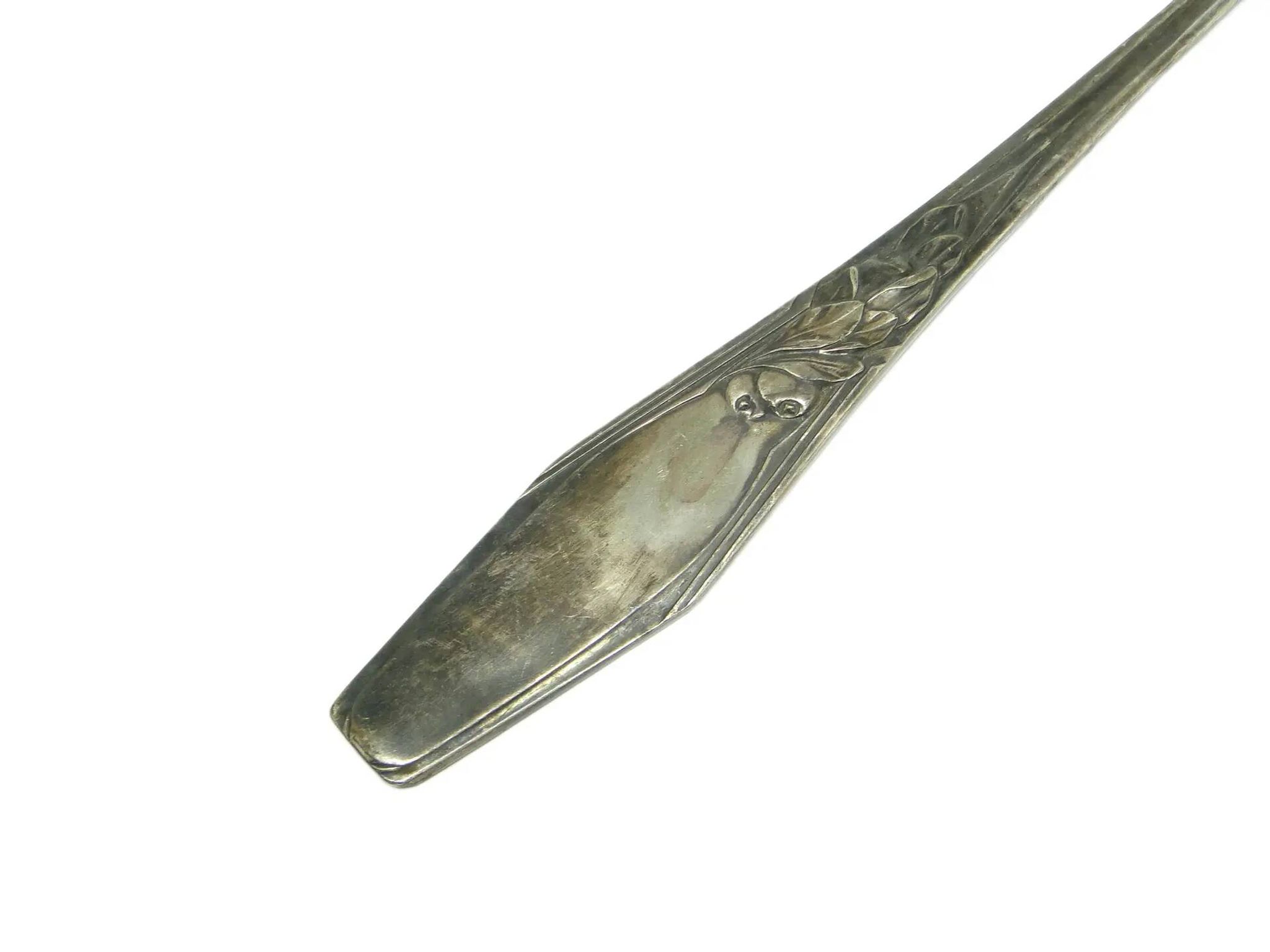 Borówka ladle, Art Nouveau / Art Deco, silver-plated brass, Norblin, Poland, 1920s.