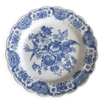 Grand plat rond vintage décor bleu Ridgway Windsor 30c