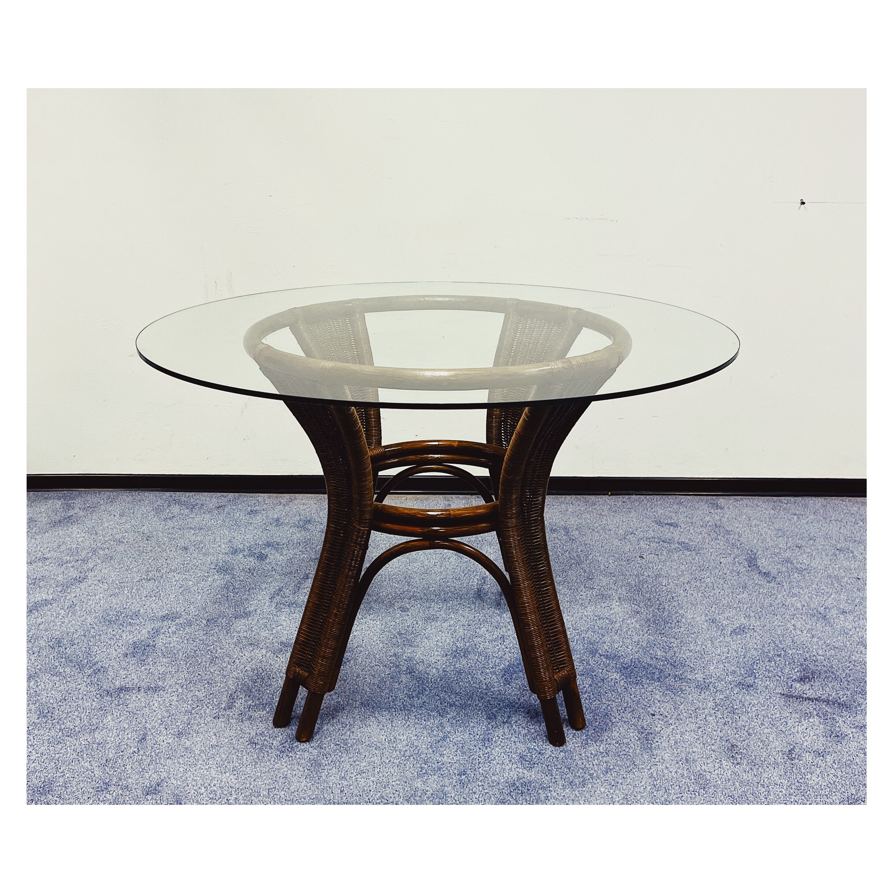 Vintage dining table rattan