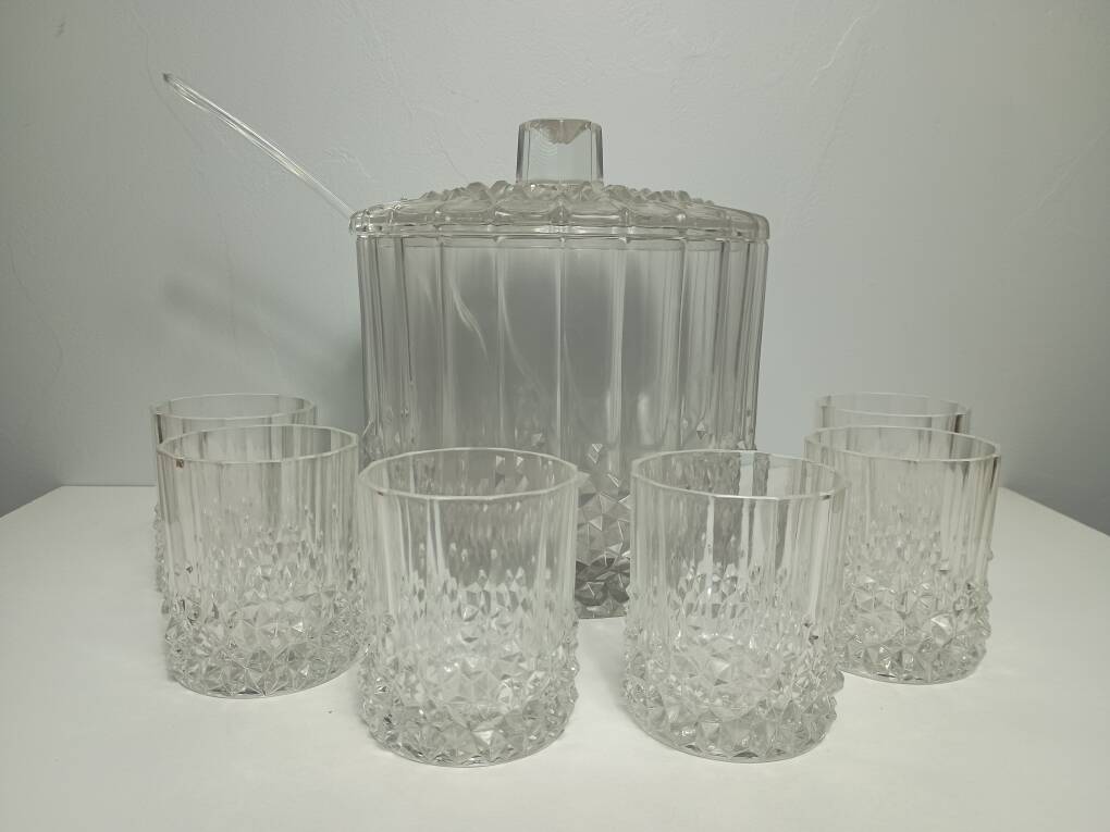 Crystal punch or cocktail service by Anna Hütte from the 1970s.