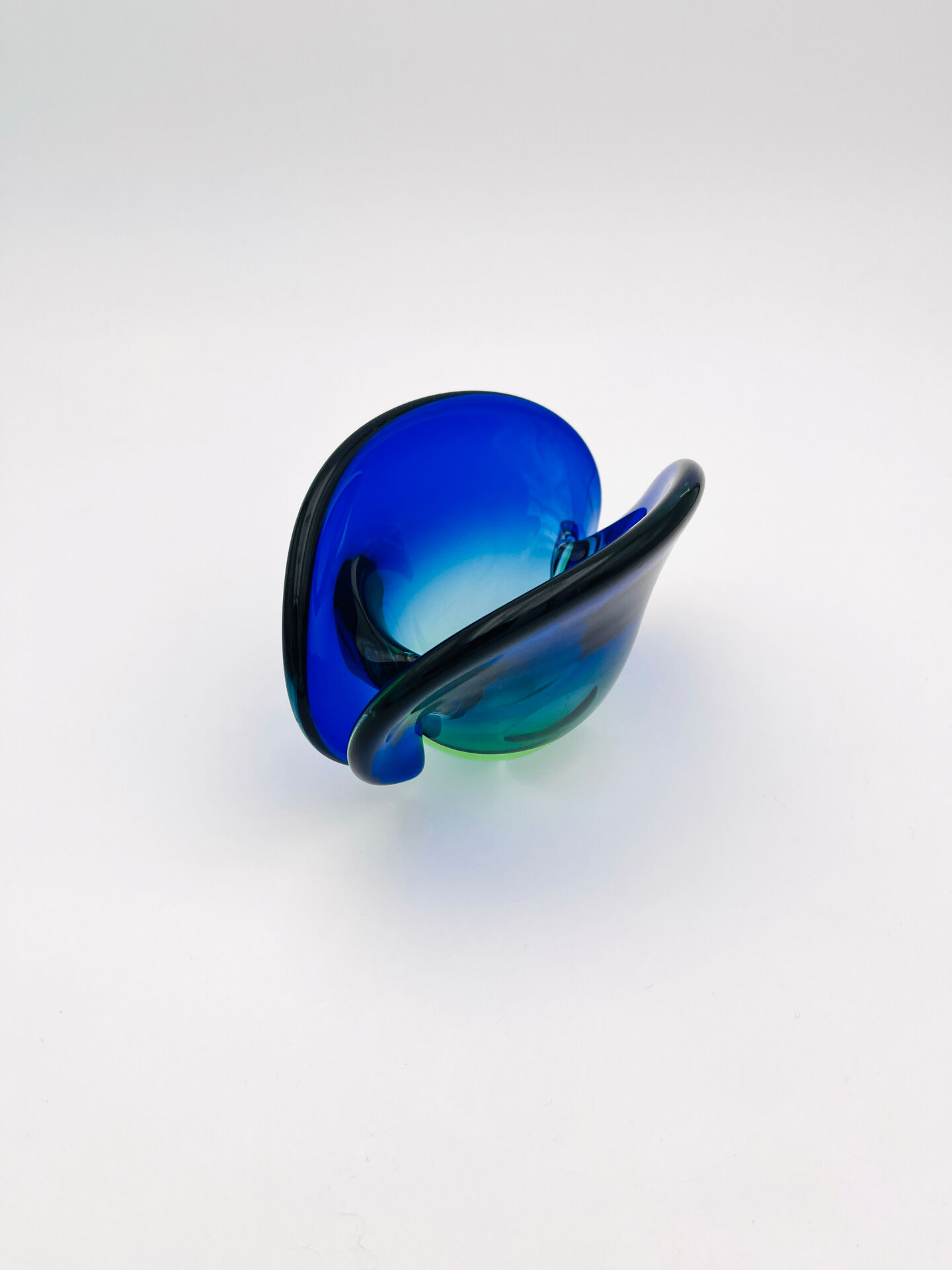 Murano Ashtray Flavio Poli Sommerso Blue Green Design 50s