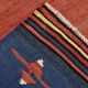 5x10 Blue and Red Vintage Kilim Rug, Handwoven Wool Area Rug, 149x291Cm
