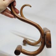 Double Patère bistrot Porte Manteau en bois courbé début XXème