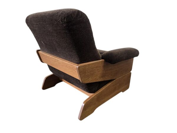 Set de 2 fauteuils brutalistes vintage bruns / fauteuils individuels