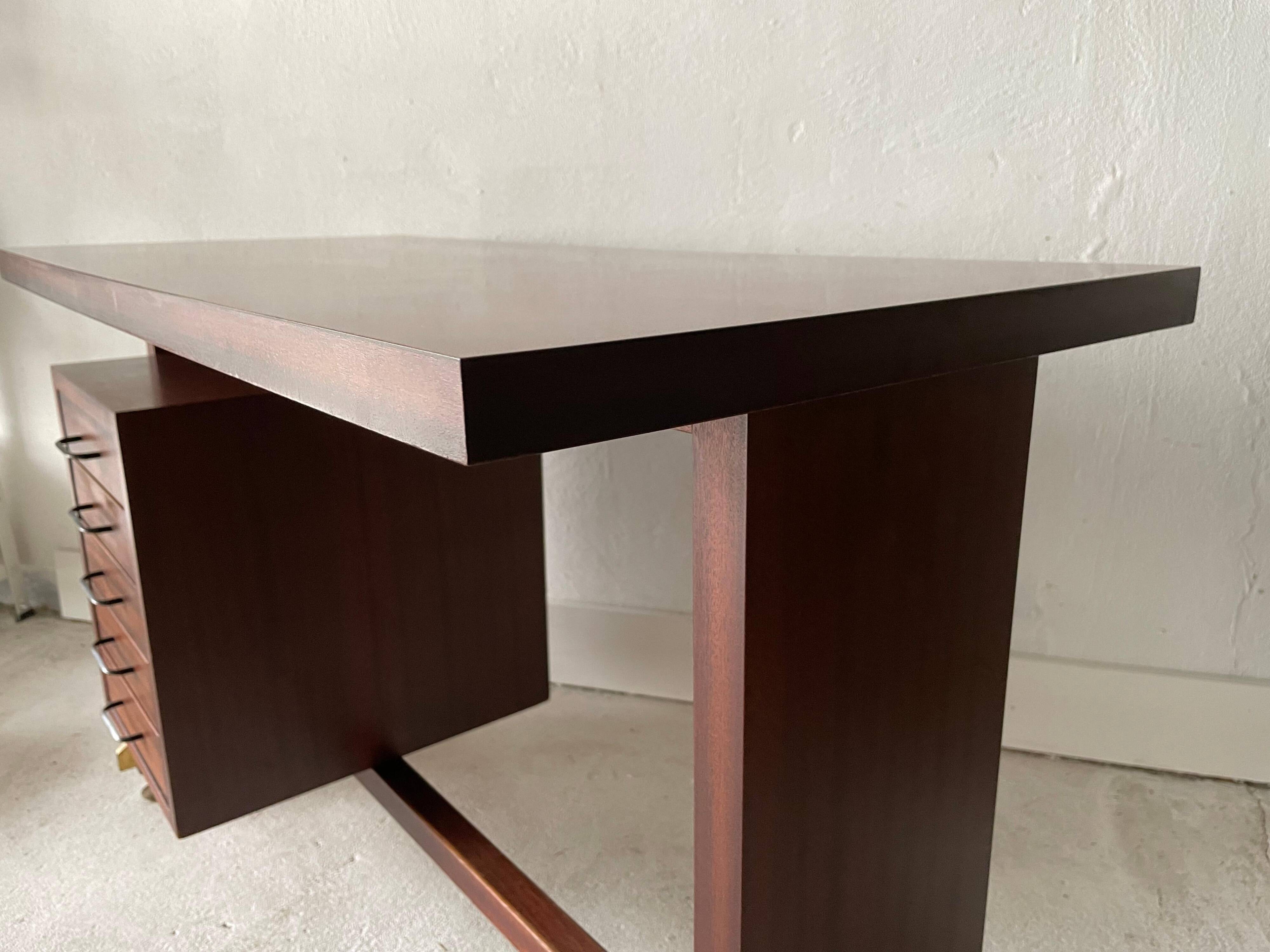 Mid-century modern Italian desk with 5 drawers, 1960s, Italy