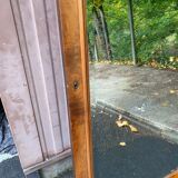 Miroir biseauté Louis XV en ronce de noyer concave  85x165cm