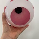 Retro opaline pendant light – Red & white