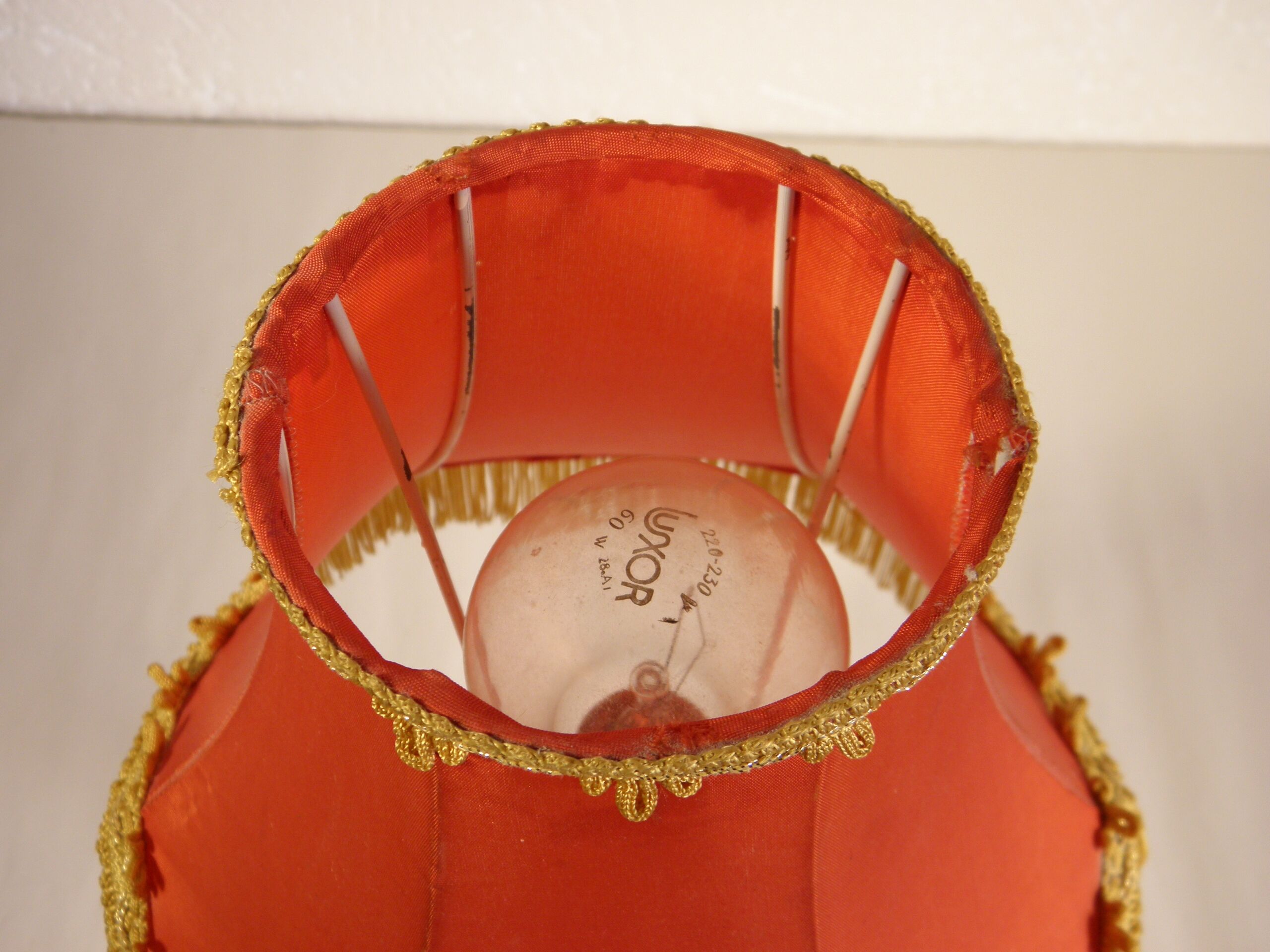 Brass and fabric table lamp